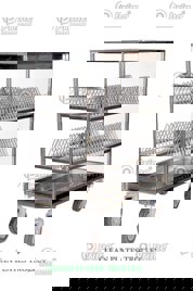 Stainless Steel Rectangular Plate Rack Trolley