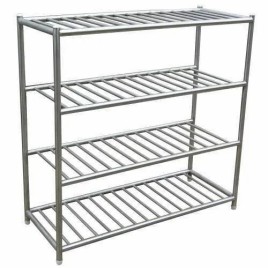 4-Shelf Silver Stainless Steel Pot Rack