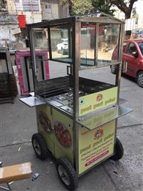 Silver Stainless Steel Pani Puri Cart