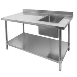 Rectangular Stainless Steel Single Sink Work Table