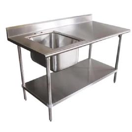SS Square Sink Table, Glossy Finish