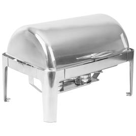 SS Rectangular Roll Top Chafer Dish, 12L Capacity
