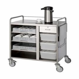 Red Stainless Steel Snack Service Cart