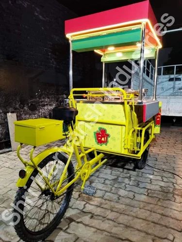 Eat Food Cart Stainless Steel Tricycle