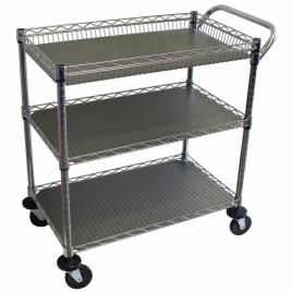 Stainless Steel Utility Trolley with Four Wheels