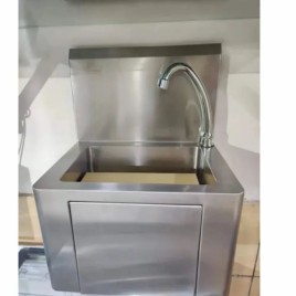 SS 304 Knee Operated Hand Wash Sink Square