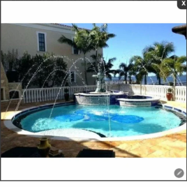 Natural Stone Pool Fountain
