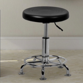 Metal Stool with Leather Seat