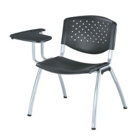 Black Leather Study Chair with Writing Pad