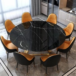 Brushed Marble Round Table