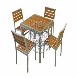 Black Industrial Table Chair Set