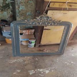 Teak Wood Mirror Frame - Carved