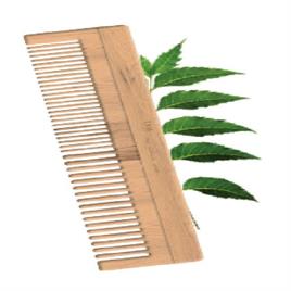 Natural Wash Wood Neem Comb for Scalp Health
