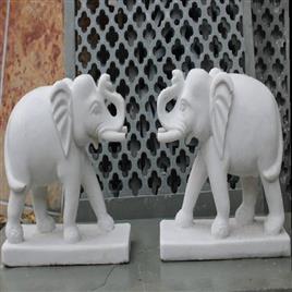 2 Feet Top Trunked Marble Elephant Ambaji