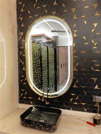 Transparent Wall Mounted Wash Basin Bathroom Mirror for Hotels