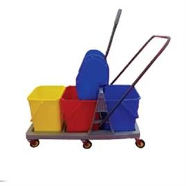Triple Bucket Mop Wringer Trolley