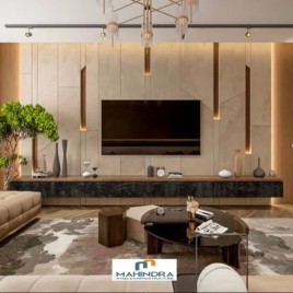 Laminate Finish TV Wall Mount Unit