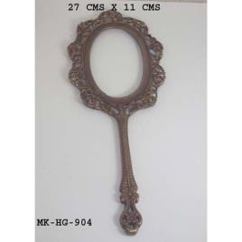 Polished Wood Hand Mirror