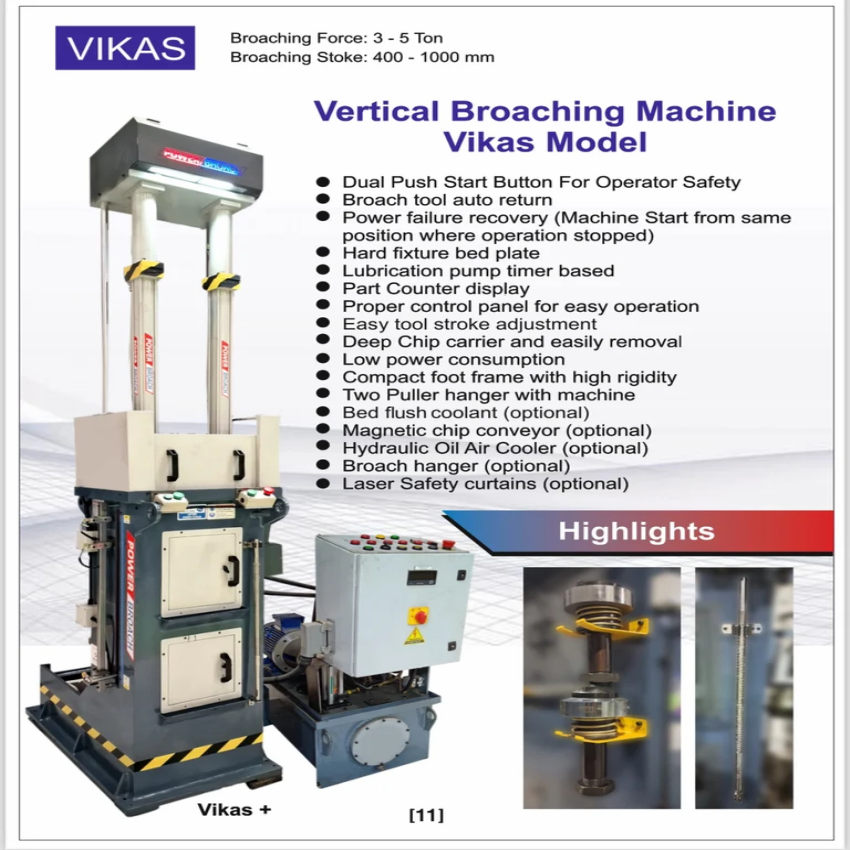 10 HP Fully Automatic Broaching Machine 50 Ton