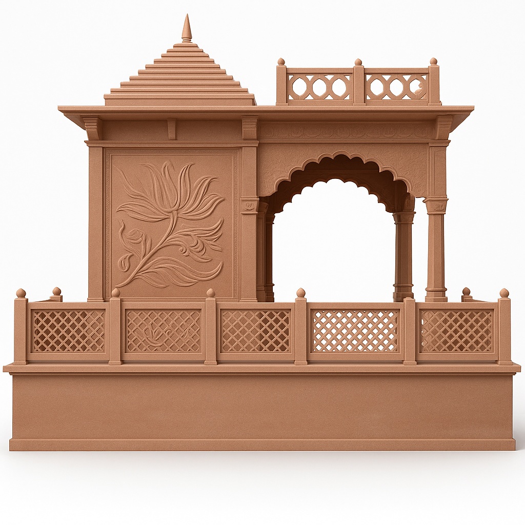 Red Sandstone Pooja Mandir Machine, 15-20 Feet