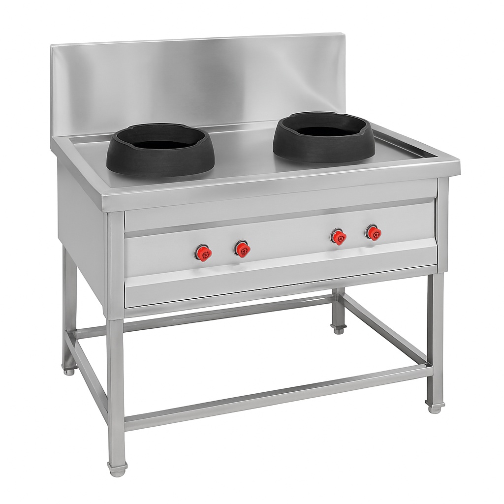 2 Burner Chinese Cooking Range Equipment