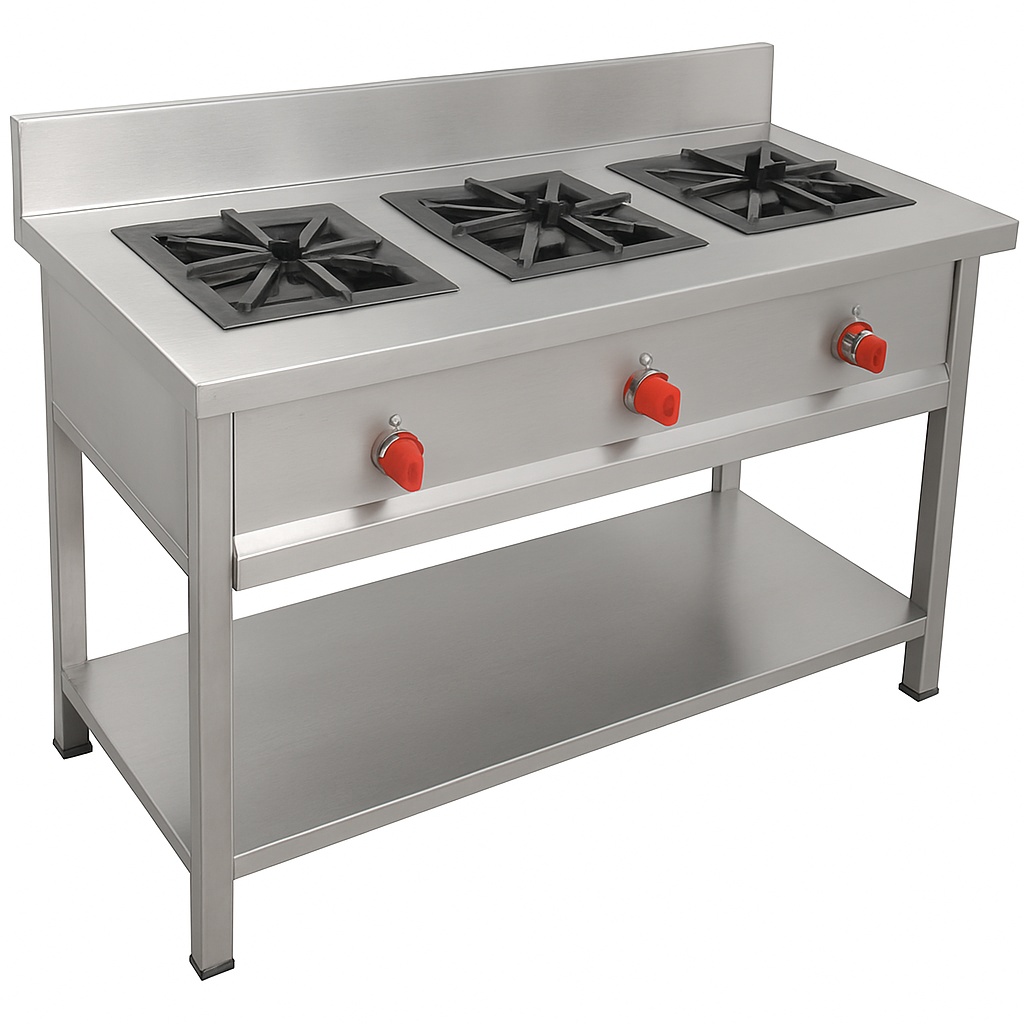 3 Burner Stainless Steel Bhatti Range