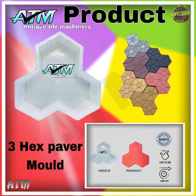 Hexagonal 3 Cell Paver Mould