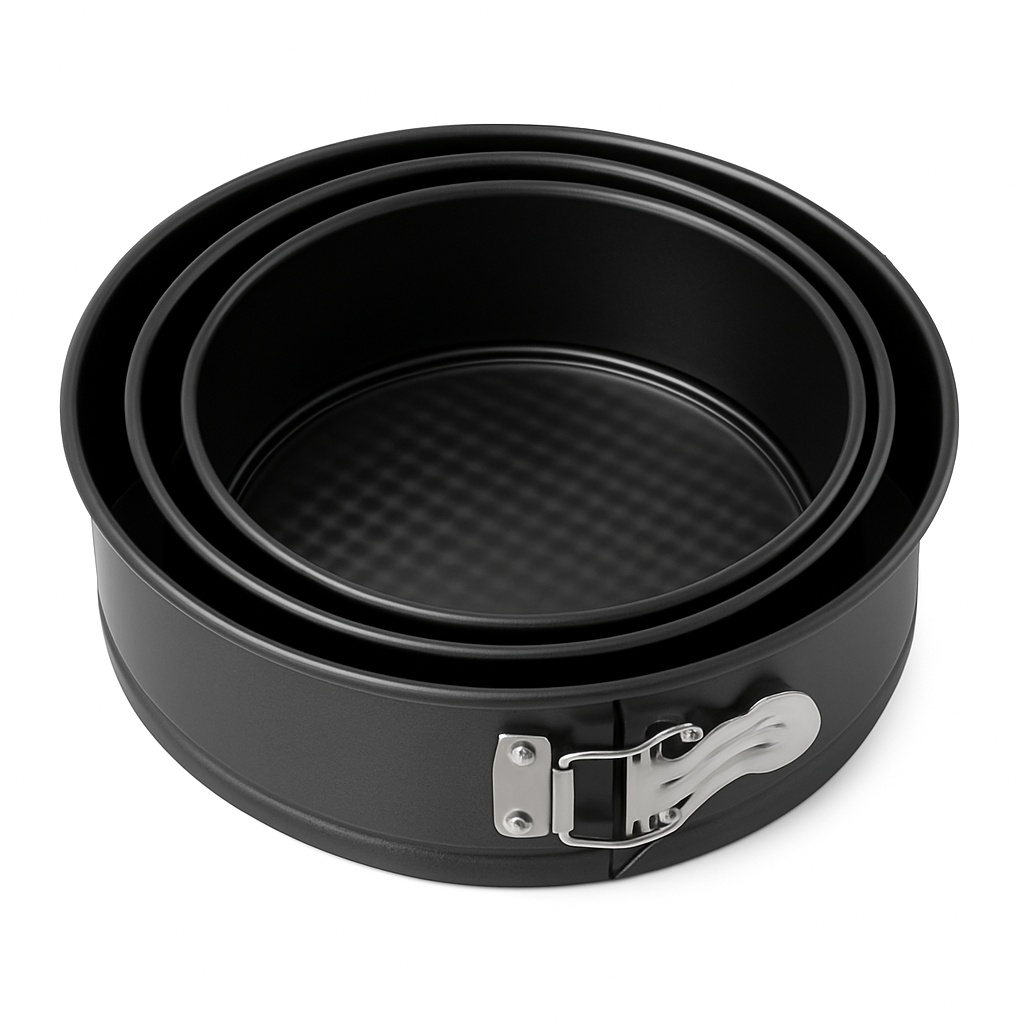 3pc Black Round Cake Mould Set