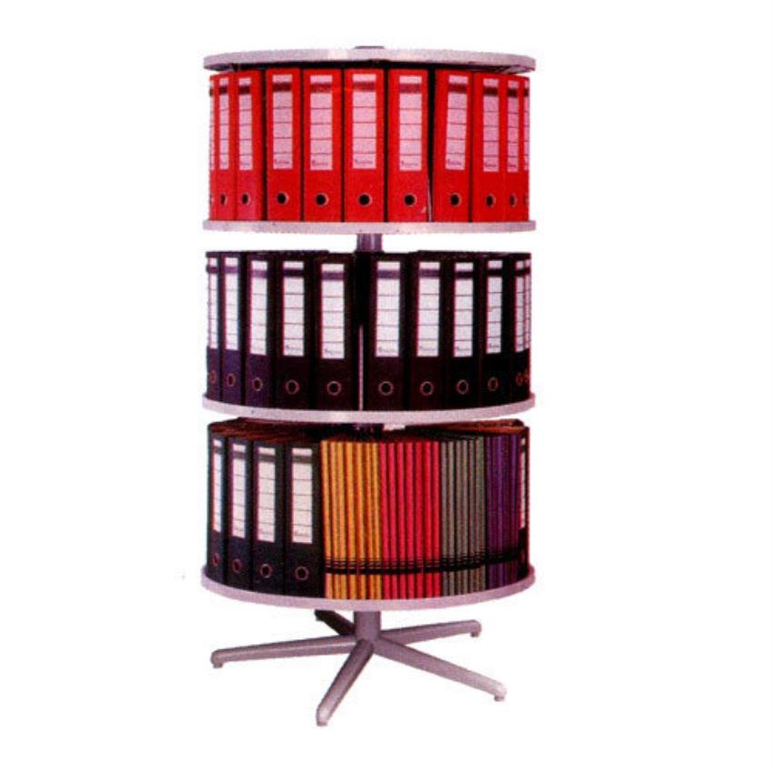 3-Shelf Round File Rack