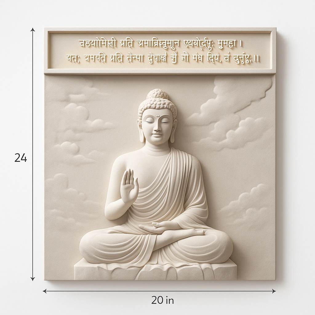 3D Buddha Wall Panel, 20x24 Inches