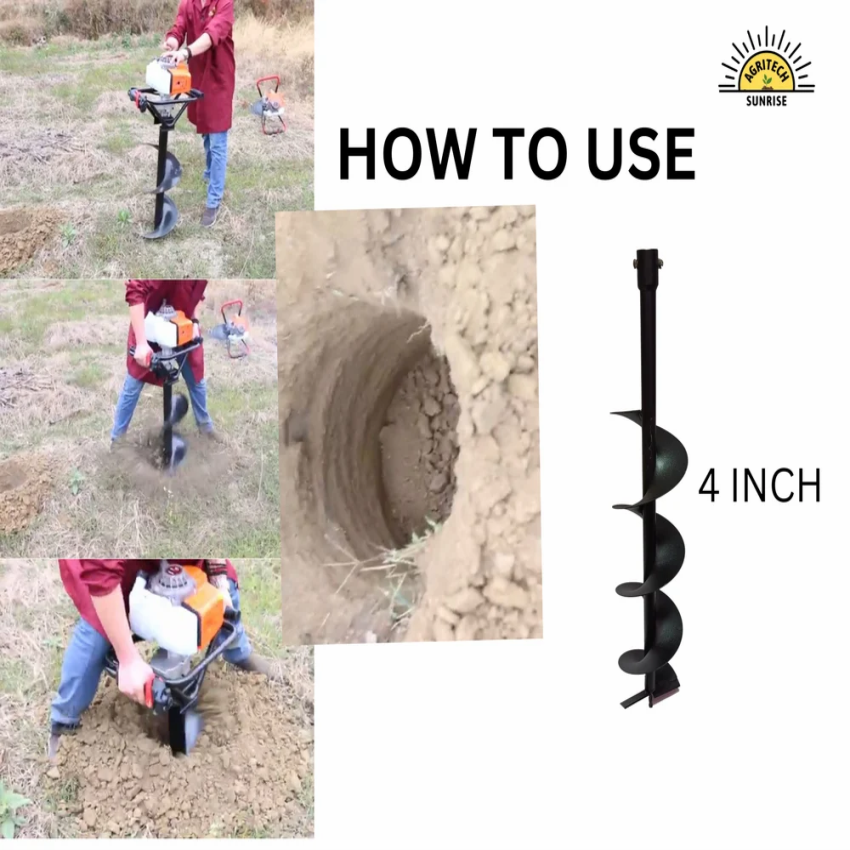 4 Inch Straight Shank Auger Drill Bit