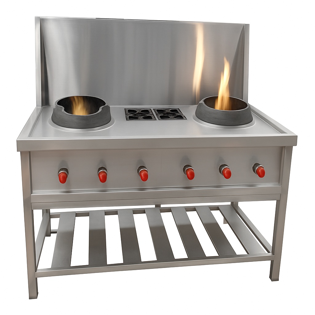 4 LPG Chinese Burner Range, Commercial