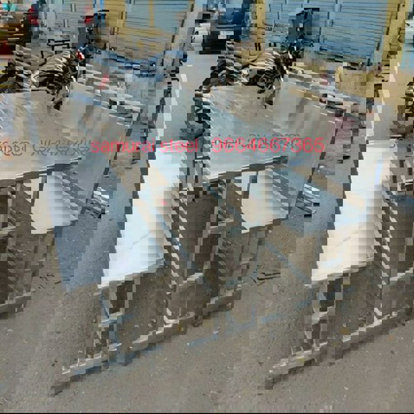 4 Seater Stainless Steel Table Bench Set