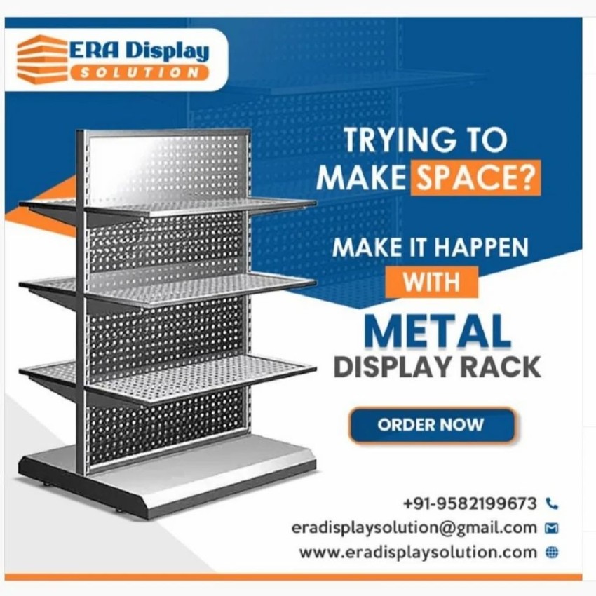 4 Shelf Metal Pegboard Display Equipment