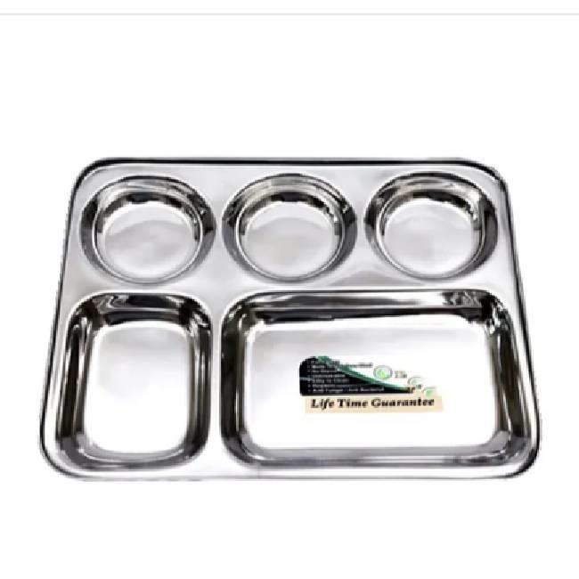 5 Compartment Steel Thali