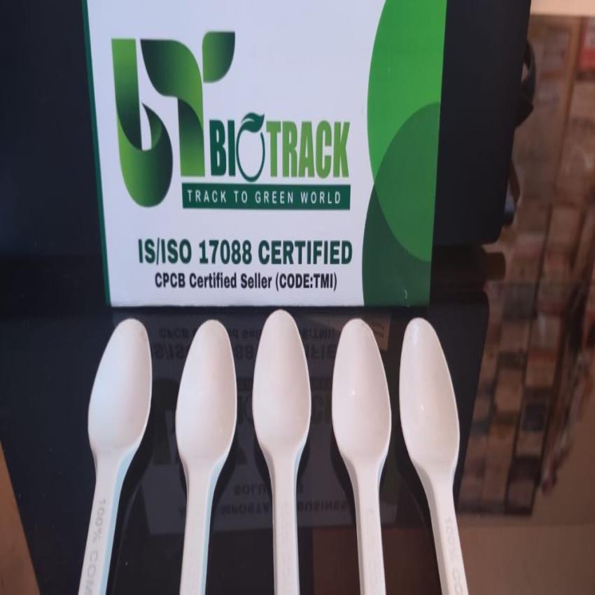 Compostable Corn Starch Spoon Fork Knife, White