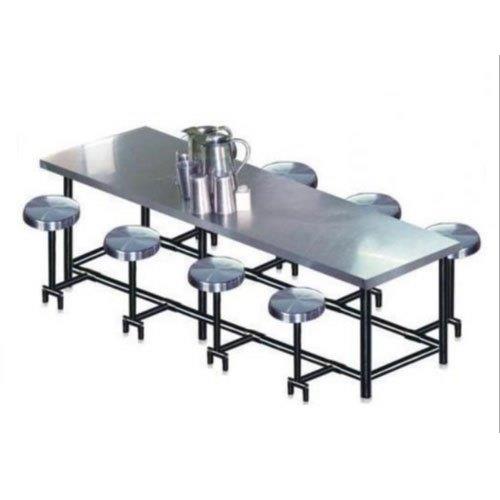 8 Seater Stainless Steel Canteen Table