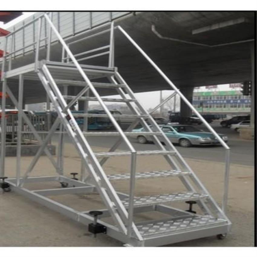 Aluminium Rolling Step Ladder, 4 Wheels