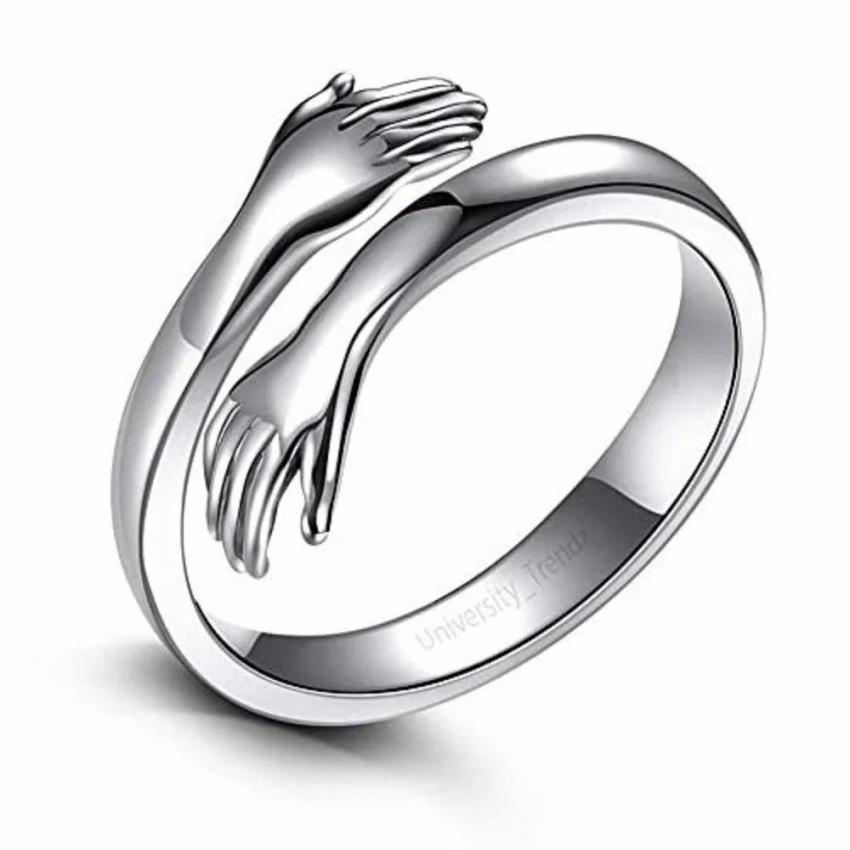 Antic Artificial Silver Hugging Ring