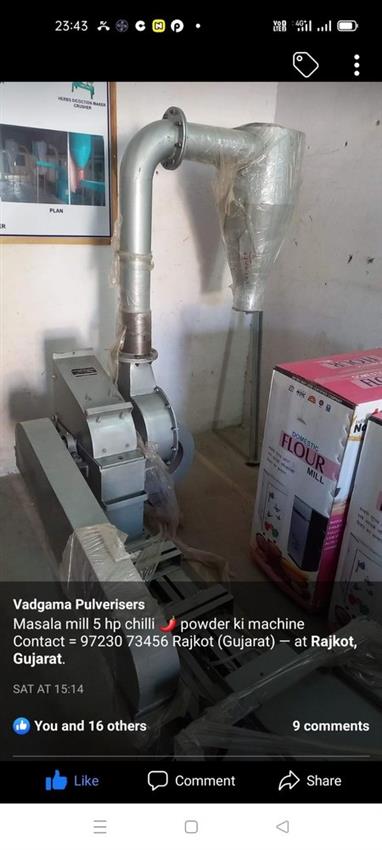 Automatic 15 HP Spice Pulverizer Machine, 100 kg/hr