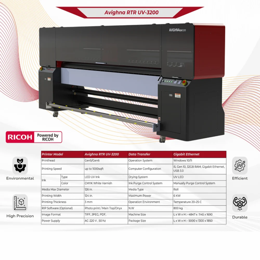 Avighna R2R UV 3200 Ricoh Gen 5 Printing Machine