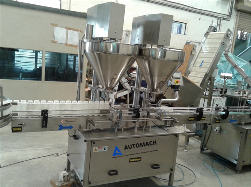 Automated Double Head Auger Syrup Filler