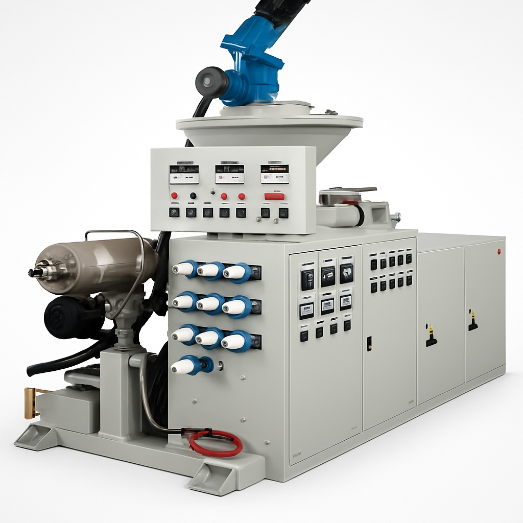 Automatic Twin Screw Extrusion Profile Plant, Model: 52/18