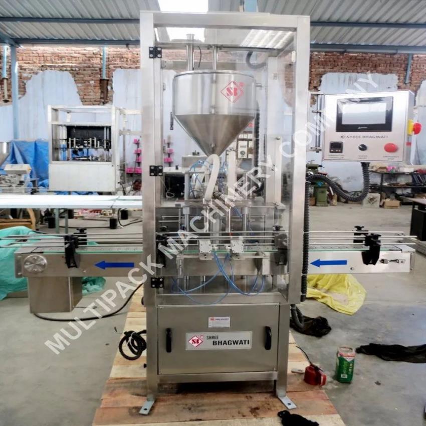 Twin Head Peanut Butter Bottling Machine PLC Servo Operated