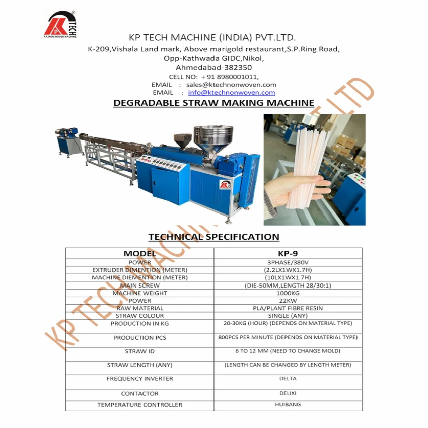 Biodegradable Straw Production Machine