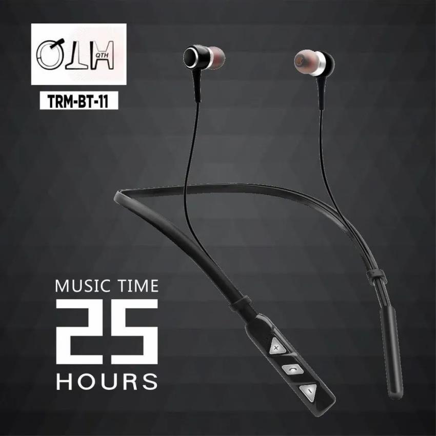 Black Foldable Wireless & Normal Earphones