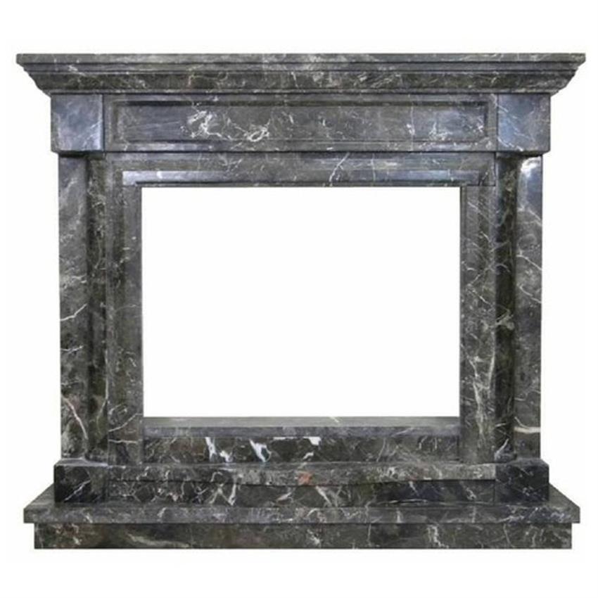 Polished Black Granite Fireplace