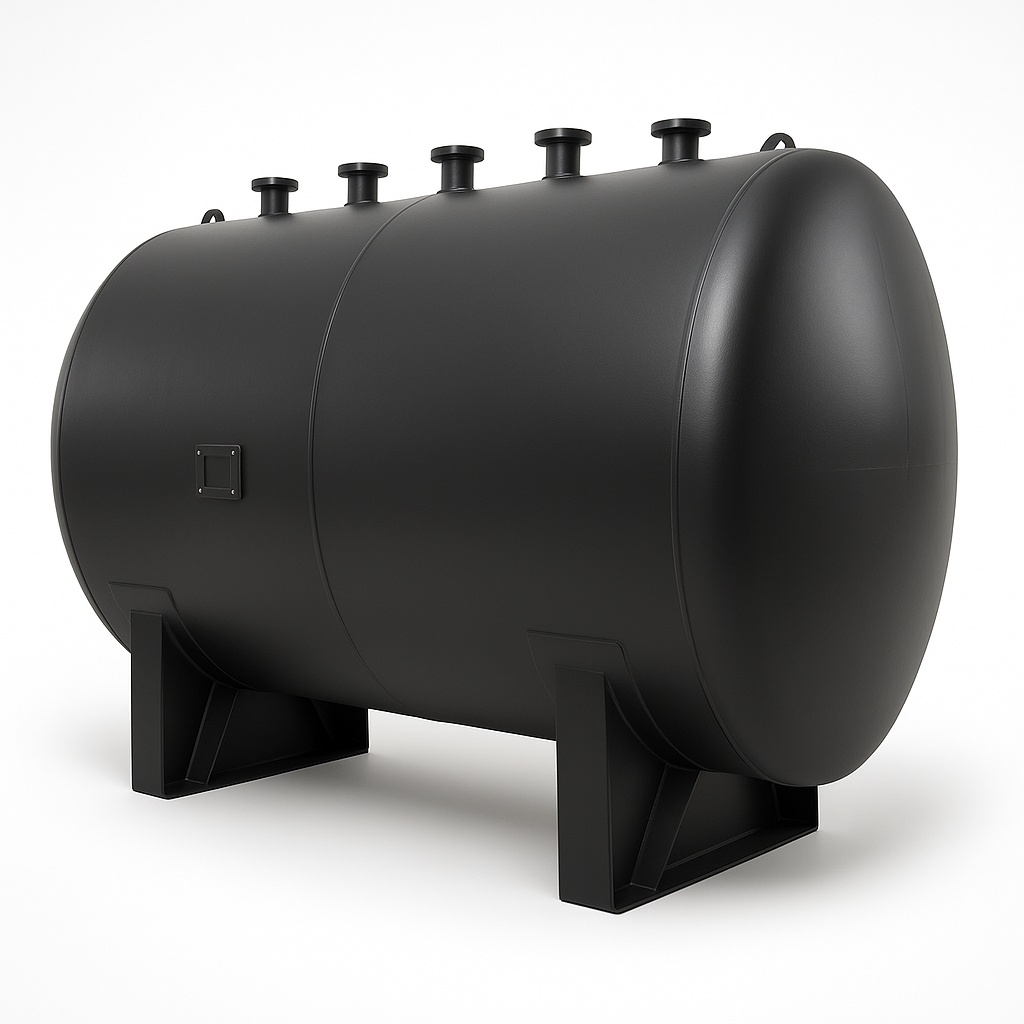 Black MS Rubber Lined Storage Tank