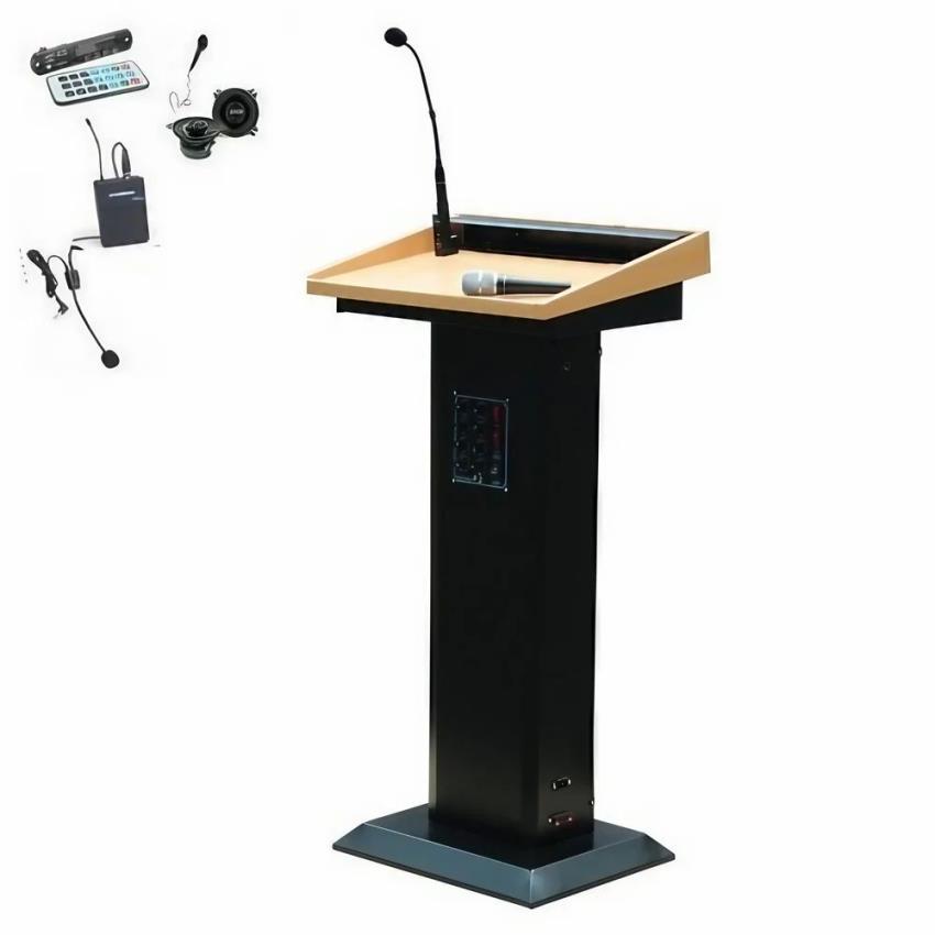 Black Plywood Audio Lectern