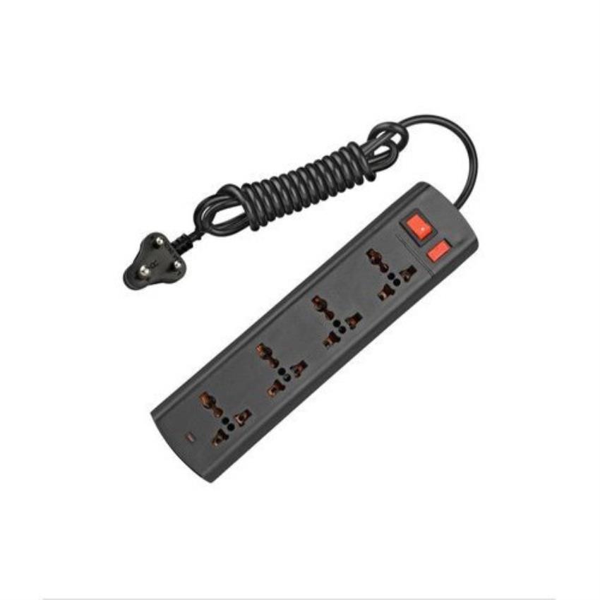 Black PVC Link 4 Pin Power Strip